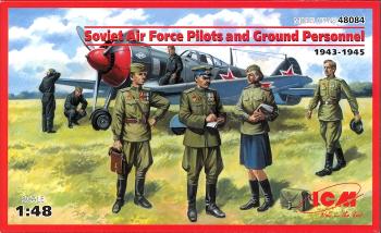 Figurines 1:48 Soviet Pilots ground Personnel 1943-45