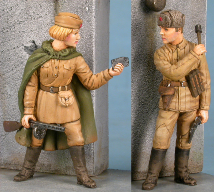 Maquette Figurine Militaire : Fantassins et Tankistes Russe