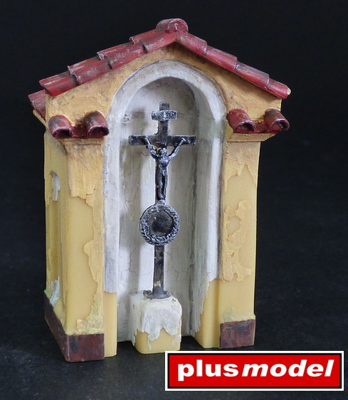 Kit chapelle avec croix Diorama 1/48 PlusModel