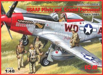 5 figurines 1/48 USAAF Pilotes et personnels 1941-45