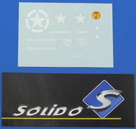SOLIDO militaire fourgon Peugeot D4 Décalcomanies transferts 